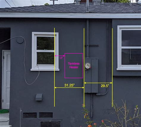 distance from water heater to electrical box|cec panel to water heater distance.